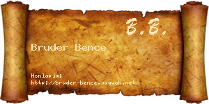 Bruder Bence névjegykártya